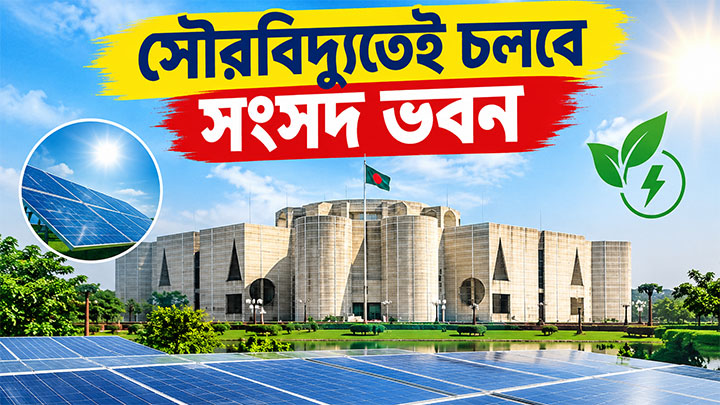সৌরবিদ্যুতেই চলবে সংসদ ভবন